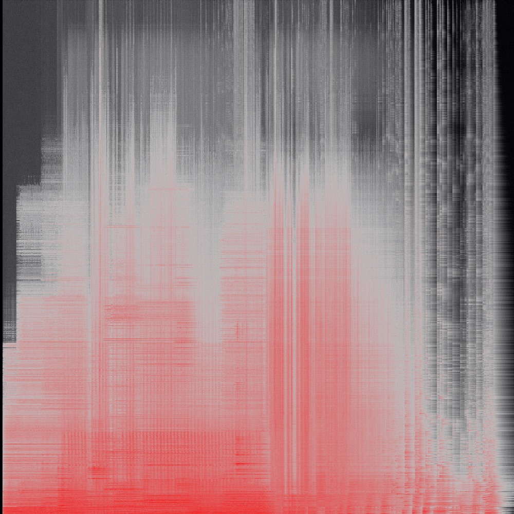 Spectrogram of Spiral 2026·01: grey and red striations, the low frequencies glowing red